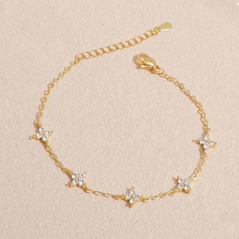 Copper Inlaid Zirconia Star Element Anklet